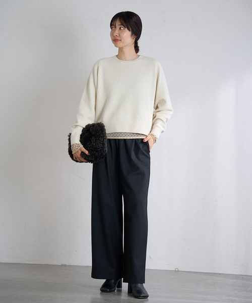 IENA(イエナ)の「《追加3》フロッキードット シアー プルオーバー(ニット/セーター・レディース・チャコールグレー/ゴールド・FREE)」の10枚目の写真