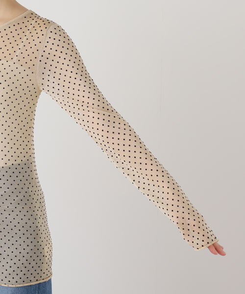 IENA(イエナ)の「《追加3》フロッキードット シアー プルオーバー(ニット/セーター・レディース・チャコールグレー/ゴールド・FREE)」の17枚目の写真