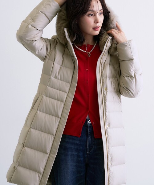 インディヴィNDIVI ダウンロングコート 名品／撥水／抗菌防臭】ロング リサイクルダウンコート（ダウン