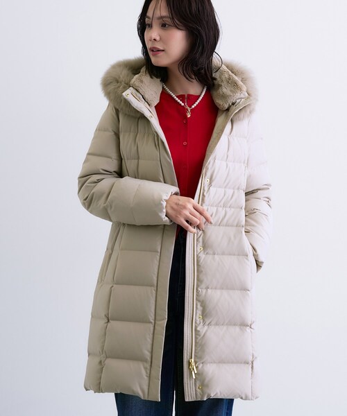 インディヴィNDIVI ダウンロングコート 名品／撥水／抗菌防臭】ロング リサイクルダウンコート（ダウン