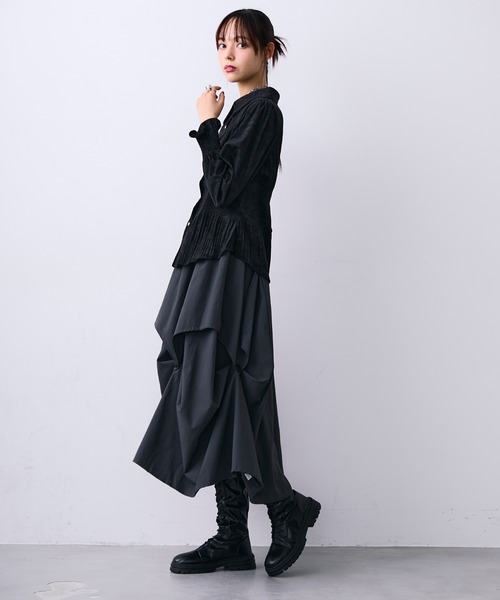 アシンメトリータックレイヤードスカート（スカート）｜MONOe（モノエ