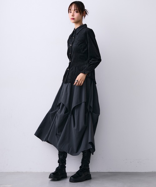 アシンメトリー レイヤード スカート anuans（アニュアンス）の「アシンメトリーレイヤードスカート