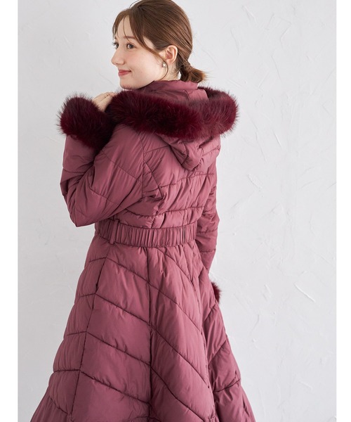 tocco closet(トッコ クローゼット)の「取り外し可能なファー&ベルト付きフィット&フレアキルティングコート(その他アウター・レディース・ブラック/アイボリー/バーガンディー/ベージュ・M)」の15枚目の写真