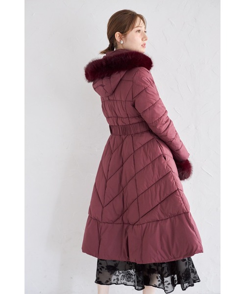 tocco closet(トッコ クローゼット)の「取り外し可能なファー&ベルト付きフィット&フレアキルティングコート(その他アウター・レディース・ブラック/アイボリー/バーガンディー/ベージュ・M)」の14枚目の写真