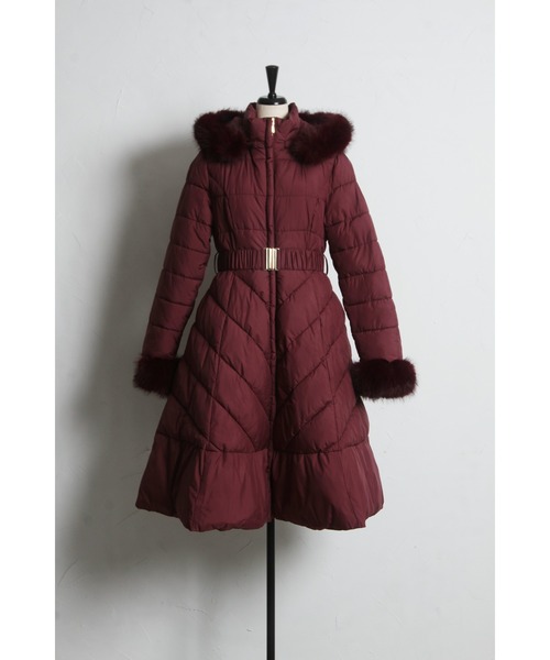 tocco closet(トッコ クローゼット)の「取り外し可能なファー&ベルト付きフィット&フレアキルティングコート(その他アウター・レディース・ブラック/アイボリー/バーガンディー/ベージュ・M)」の16枚目の写真