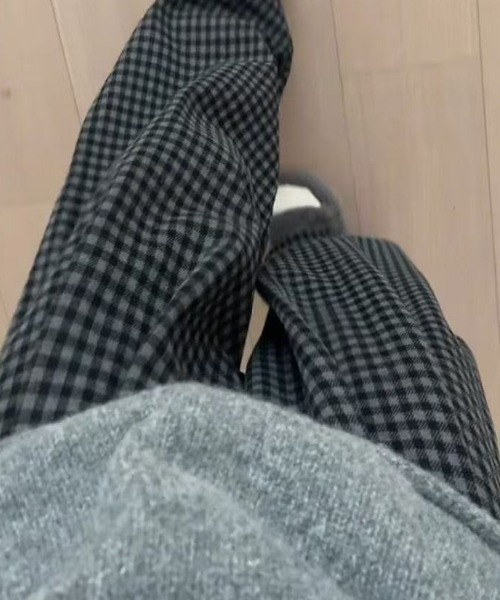 ViViDAY（ビビデー）の「裏起毛チェック柄スウェットパンツ（スウェットパンツ・レディース・ブラウン/ダークグレー・M）」の12枚目の写真