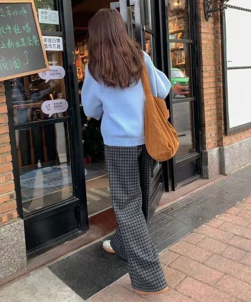 ViViDAY（ビビデー）の「裏起毛チェック柄スウェットパンツ（スウェットパンツ・レディース・ブラウン/ダークグレー・M）」の21枚目の写真