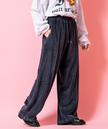 a.p.o.v. センターパイピングワイドベロアパンツ