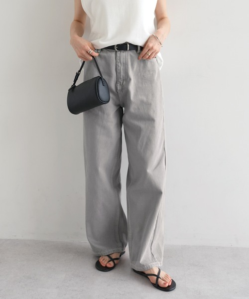 evernavy(エバーネイビー)の「《4サイズ展開》ツイルカーブパンツ【S/M/L/XL】(その他パンツ・レディース・グレー系その他/ホワイト・S/L/XL/M)」の2枚目の写真