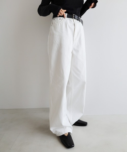 evernavy(エバーネイビー)の「《4サイズ展開》ツイルカーブパンツ【S/M/L/XL】(その他パンツ・レディース・グレー系その他/ホワイト・S/L/XL/M)」の3枚目の写真