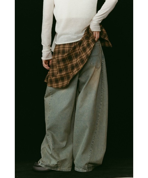 パンツ knuth marf shirt wrap denimpants/blue XS shirt wrap denim pants/blue | KNUTH MARF