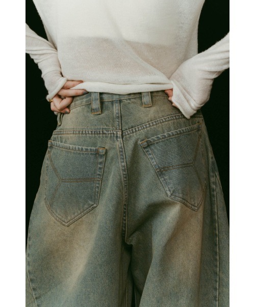 Knuth Marf（クヌースマーフ）の「shirt wrap denim pants（デニムパンツ・レディース・ブラウン/ブルー/ブラック・X-SMALL/SMALL/MEDIUM）」の21枚目の写真