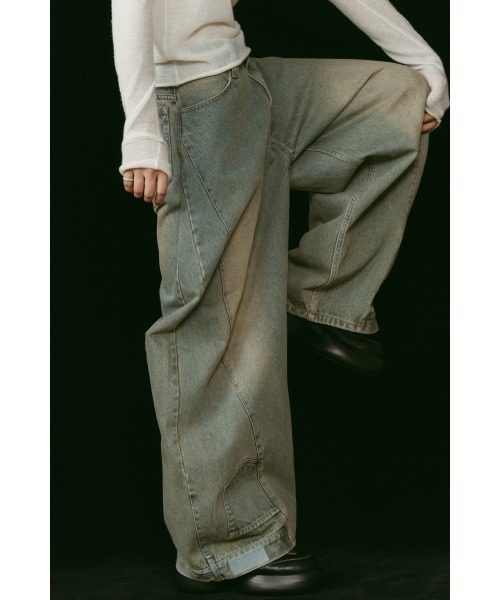 Knuth Marf（クヌースマーフ）の「shirt wrap denim pants（デニムパンツ・レディース・ブラウン/ブルー/ブラック・X-SMALL/SMALL/MEDIUM）」の22枚目の写真