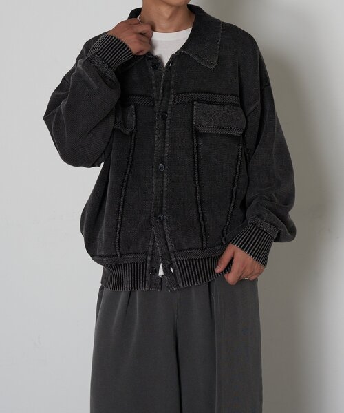 CIAOPANIC(チャオパニック)の「ヴィンテージライクニットジャケット(カーディガン/ボレロ・レディース・カーキ/チャコールグレー/ブラウン・LARGE/MEDIUM)」の4枚目の写真