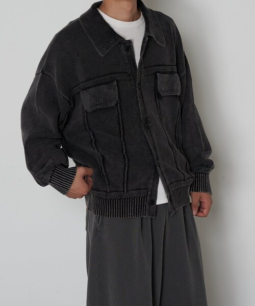 CIAOPANIC(チャオパニック)の「ヴィンテージライクニットジャケット(カーディガン/ボレロ・レディース・カーキ/チャコールグレー/ブラウン・LARGE/MEDIUM)」の6枚目の写真