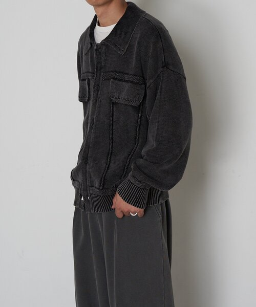 CIAOPANIC(チャオパニック)の「ヴィンテージライクニットジャケット(カーディガン/ボレロ・レディース・カーキ/チャコールグレー/ブラウン・LARGE/MEDIUM)」の7枚目の写真