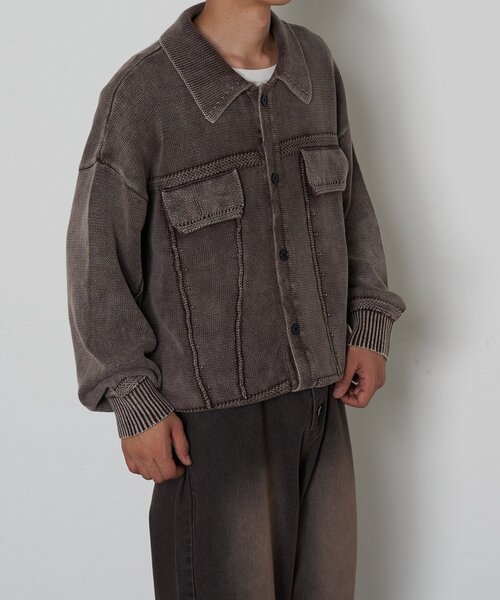 CIAOPANIC(チャオパニック)の「ヴィンテージライクニットジャケット(カーディガン/ボレロ・レディース・カーキ/チャコールグレー/ブラウン・LARGE/MEDIUM)」の13枚目の写真