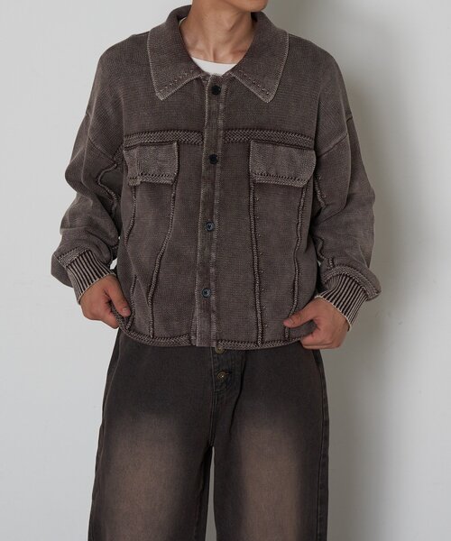 CIAOPANIC(チャオパニック)の「ヴィンテージライクニットジャケット(カーディガン/ボレロ・レディース・カーキ/チャコールグレー/ブラウン・LARGE/MEDIUM)」の15枚目の写真