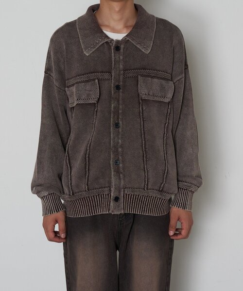 CIAOPANIC(チャオパニック)の「ヴィンテージライクニットジャケット(カーディガン/ボレロ・レディース・カーキ/チャコールグレー/ブラウン・LARGE/MEDIUM)」の21枚目の写真