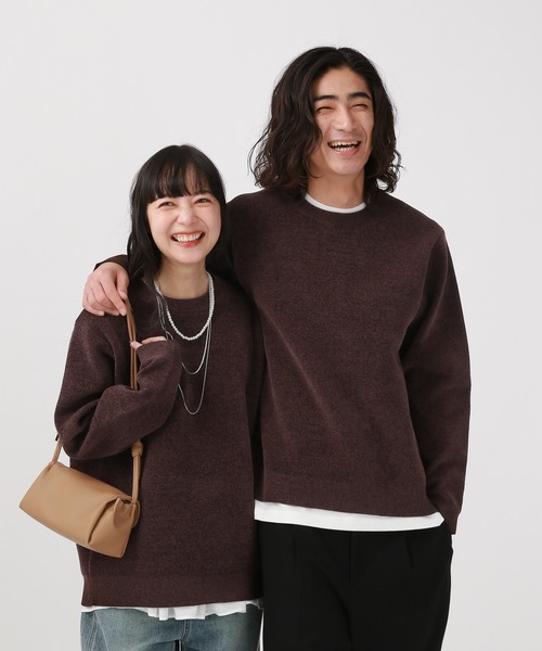 セール】やわらかリッチモールニット/クルー/581133（ニット/セーター