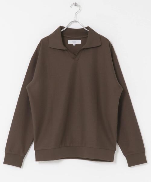 URBAN RESEARCH ROSSO MEN(アーバンリサーチロッソメン)の「ダブルフェイスサーマルスキッパーポロシャツ(ポロシャツ・メンズ・ブラック/ブラウン/アイボリー・LARGE/MEDIUM)」の5枚目の写真