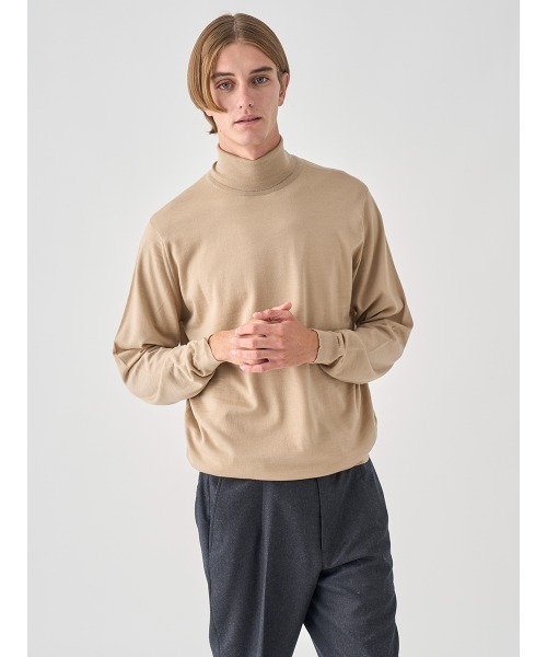 JOHN SMEDLEY（ジョンスメドレー）の「タートルネック長袖ニットプルオーバー（ニット/セーター・メンズ・ブルー系その他4/ブラウン系その他/グレー系その他/ブラック/ブラウン系その他2/チャコールグレー/グレー/ブルー系その他/ダークグレー/グリーン/ブラウン系その他3/レッド系その他/ベージュ系その他/ホワイト/ダークネイビー/オレンジ・L/M/S/XL）」の11枚目の写真