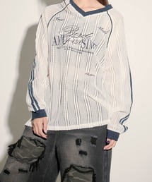 『.KOM/ドットケーオーエム』ラインラグラン長袖Tシャツ【GC】