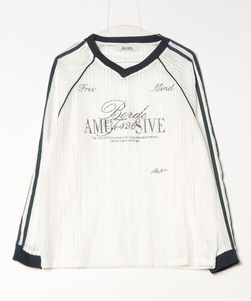 .KOM（ドットコム）の「『.KOM/ドットケーオーエム』ラインラグラン長袖Tシャツ【GC】（Tシャツ/カットソー・レディース・ブラック/ホワイト・FREE）」の10枚目の写真