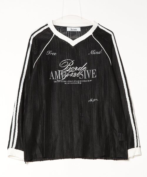 .KOM（ドットコム）の「『.KOM/ドットケーオーエム』ラインラグラン長袖Tシャツ【GC】（Tシャツ/カットソー・レディース・ブラック/ホワイト・FREE）」の11枚目の写真