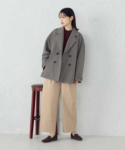 COMME CA ISM(コムサイズム)の「オーバーサイズ Pコート(ピーコート・レディース・ブラウン系/グレー系・LARGE/MEDIUM)」の6枚目の写真