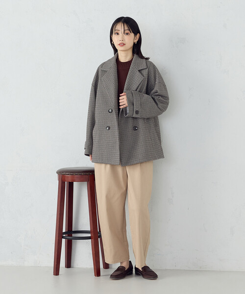 COMME CA ISM(コムサイズム)の「オーバーサイズ Pコート(ピーコート・レディース・ブラウン系/グレー系・LARGE/MEDIUM)」の7枚目の写真