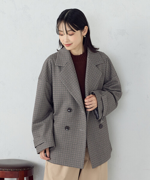 COMME CA ISM(コムサイズム)の「オーバーサイズ Pコート(ピーコート・レディース・ブラウン系/グレー系・LARGE/MEDIUM)」の10枚目の写真