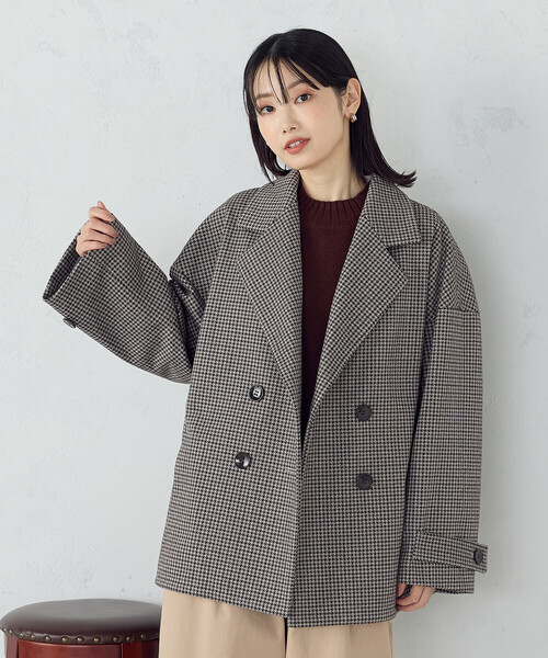 COMME CA ISM(コムサイズム)の「オーバーサイズ Pコート(ピーコート・レディース・ブラウン系/グレー系・LARGE/MEDIUM)」の11枚目の写真