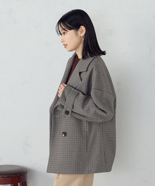 COMME CA ISM(コムサイズム)の「オーバーサイズ Pコート(ピーコート・レディース・ブラウン系/グレー系・LARGE/MEDIUM)」の12枚目の写真