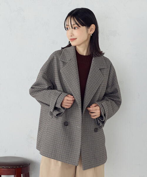 COMME CA ISM(コムサイズム)の「オーバーサイズ Pコート(ピーコート・レディース・ブラウン系/グレー系・LARGE/MEDIUM)」の13枚目の写真