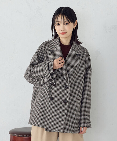 COMME CA ISM(コムサイズム)の「オーバーサイズ Pコート(ピーコート・レディース・ブラウン系/グレー系・LARGE/MEDIUM)」の14枚目の写真