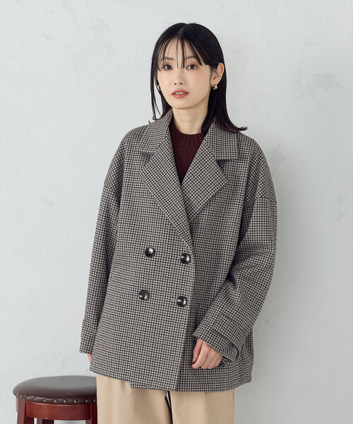COMME CA ISM(コムサイズム)の「オーバーサイズ Pコート(ピーコート・レディース・ブラウン系/グレー系・LARGE/MEDIUM)」の15枚目の写真