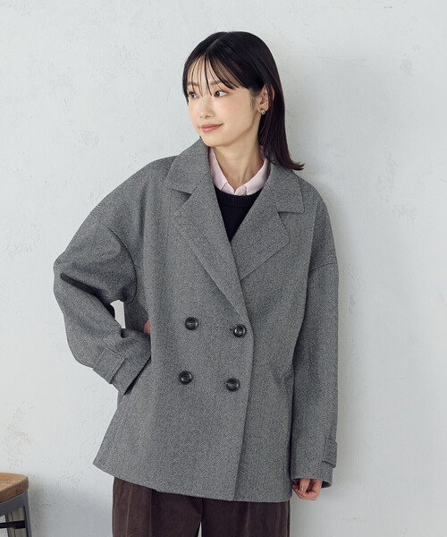 COMME CA ISM(コムサイズム)の「オーバーサイズ Pコート(ピーコート・レディース・ブラウン系/グレー系・LARGE/MEDIUM)」の22枚目の写真
