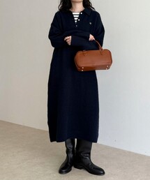 fredy emue | FR刺繍衿付きニットワンピース(ワンピース)