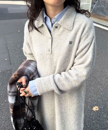 fredy emue | FR刺繍衿付きニットワンピース(ワンピース)