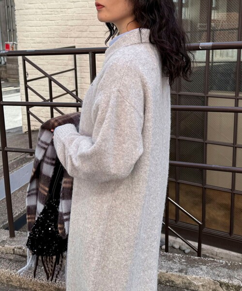 fredy emue（フレディエミュ）の「FR刺繍衿付きニットワンピース（ワンピース・レディース・オレンジ/ネイビー/グレー・38）」の10枚目の写真