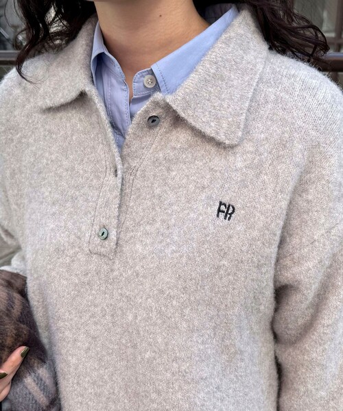 fredy emue（フレディエミュ）の「FR刺繍衿付きニットワンピース（ワンピース・レディース・オレンジ/ネイビー/グレー・38）」の11枚目の写真