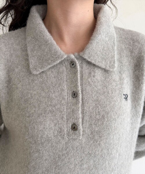 fredy emue（フレディエミュ）の「FR刺繍衿付きニットワンピース（ワンピース・レディース・オレンジ/ネイビー/グレー・38）」の18枚目の写真