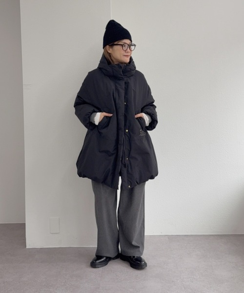 PUAL CE CIN フレンチダックダウン　24AW ブラック フレンチダックダウン モンスターパーカー（ダウンジャケット/コート