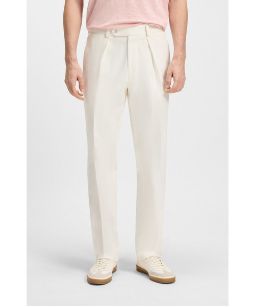 BOSS(ボス)の「BECKHAM x BOSS パンツ ストレッチコットン(その他パンツ・メンズ・ホワイト/ベージュ/ダークブルー・48/46/50/52/56/54/44)」の1枚目の写真
