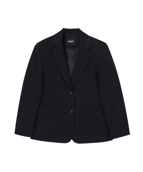 CRANK（クランク）の「ヘリンボーンオーバーサイズブレザー_ネイビー（テーラードジャケット・レディース・その他・FREE）」の2枚目の写真