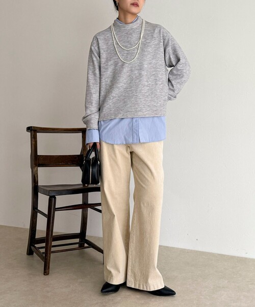 fredy emue(フレディエミュ)の「ニットソークロップドプルオーバー(Tシャツ/カットソー・レディース・オフホワイト/ピンク/チャコールグレー/ライトグレー・38)」の17枚目の写真