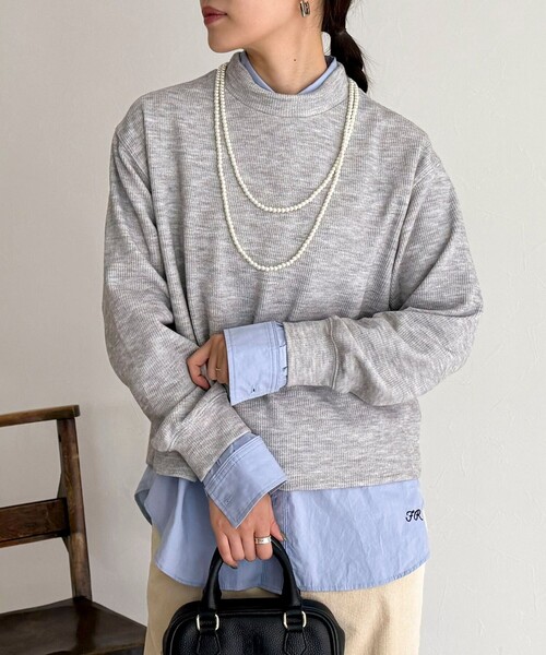 fredy emue(フレディエミュ)の「ニットソークロップドプルオーバー(Tシャツ/カットソー・レディース・オフホワイト/ピンク/チャコールグレー/ライトグレー・38)」の15枚目の写真