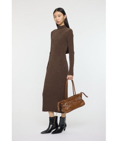 MOUSSY(マウジー)の「VELOUR TOUCH ニットドレス(ワンピース・レディース・ブラウン/ライトブラック・FREE)」の4枚目の写真
