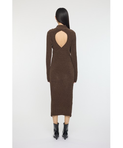 MOUSSY(マウジー)の「VELOUR TOUCH ニットドレス(ワンピース・レディース・ブラウン/ライトブラック・FREE)」の7枚目の写真